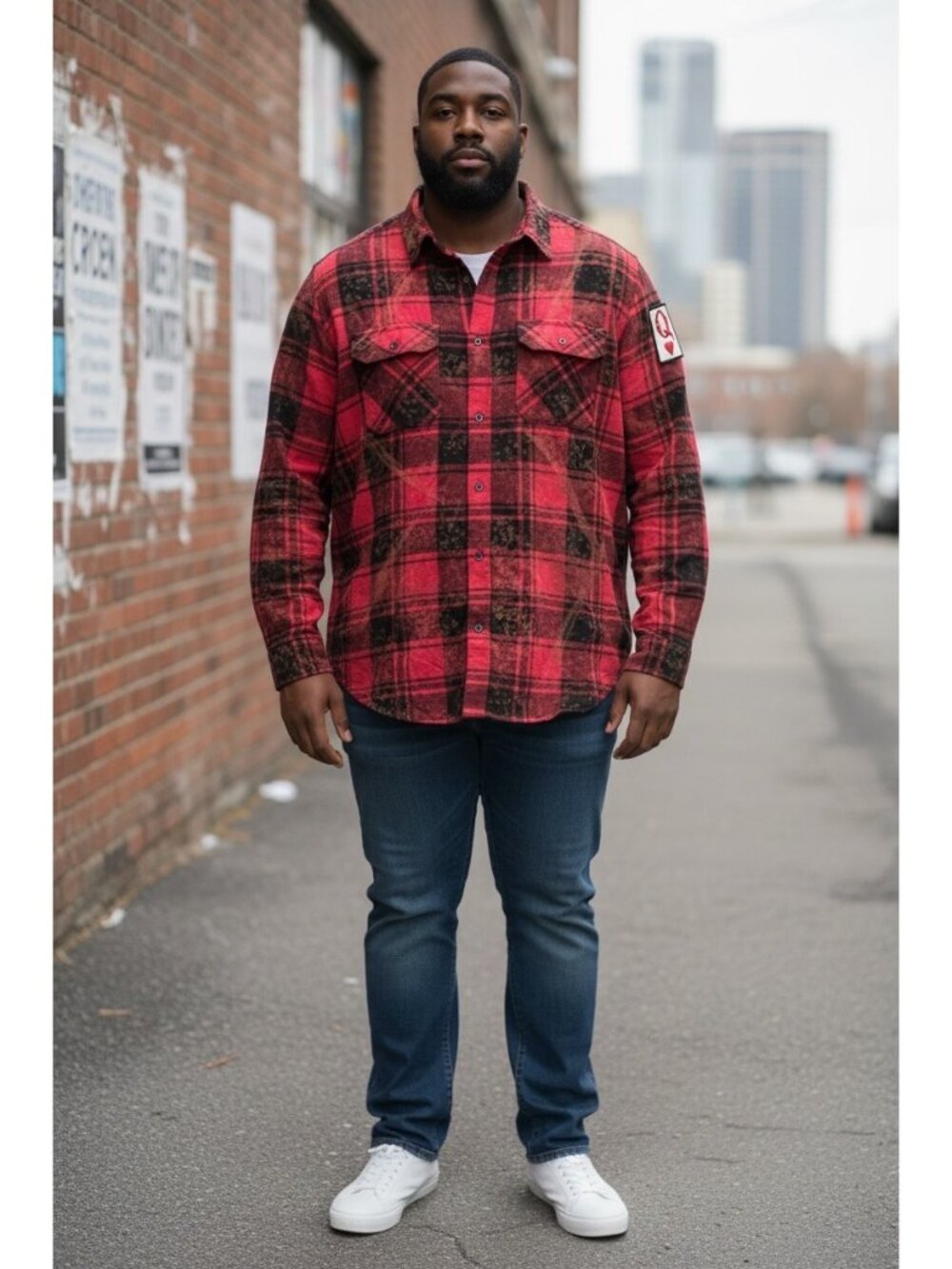 Angry Minnow Clothing Co. Men's Black & Red Heart of Queens